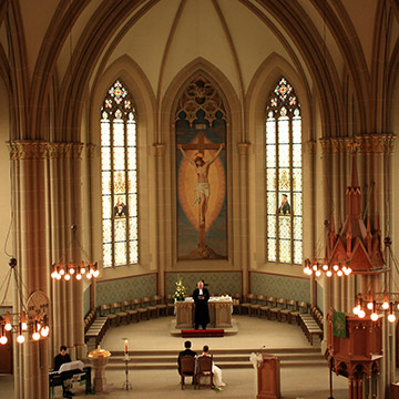 Trauung in der Kirche in Ladenburg. Hochzeitreportage in Ladenburg