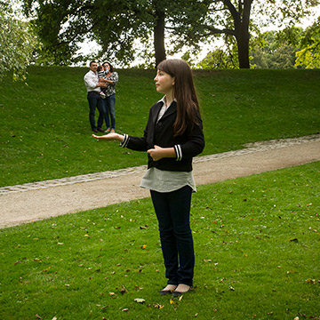 Familienportrait mit den Kindern im Luisenpark in Mannheim